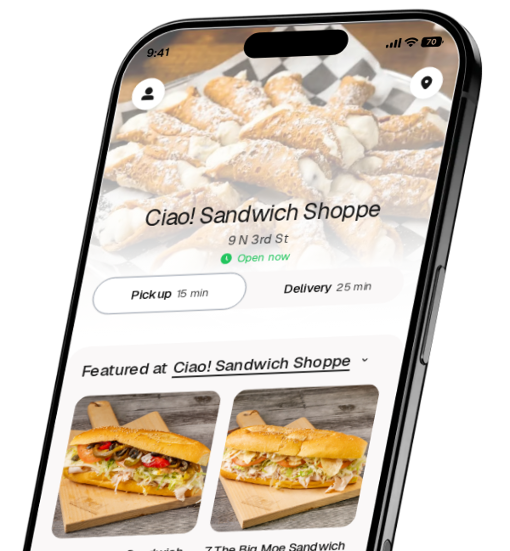 Ciao! Sandwich Shoppe app preview